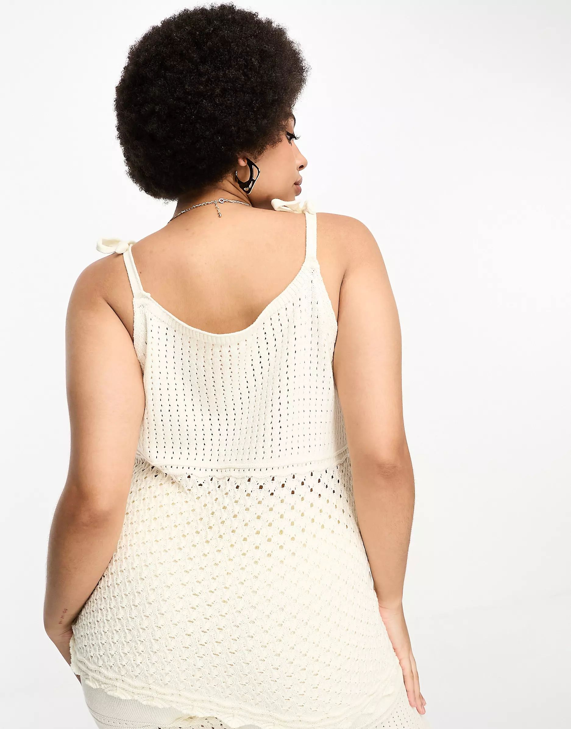 Simply Be exclusive co-ord crochet cami top in cream | ASOS | ASOS (Global)