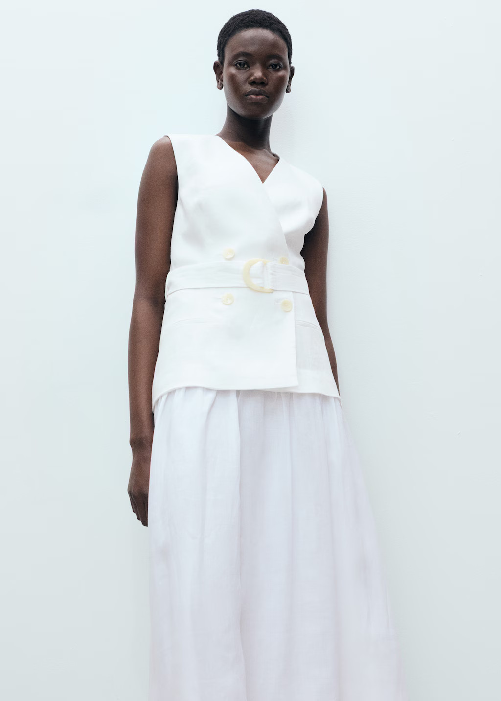 Linen and ramie dress with belt - Women | MANGO United Kingdom | MANGO (UK)