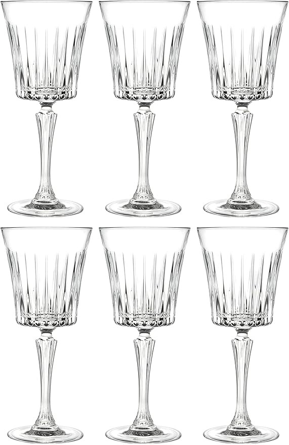 Barski Wine Glass - Goblet - Red Wine - White Wine - Water Glass - Stemmed Glasses - Set of 6 Gob... | Amazon (US)