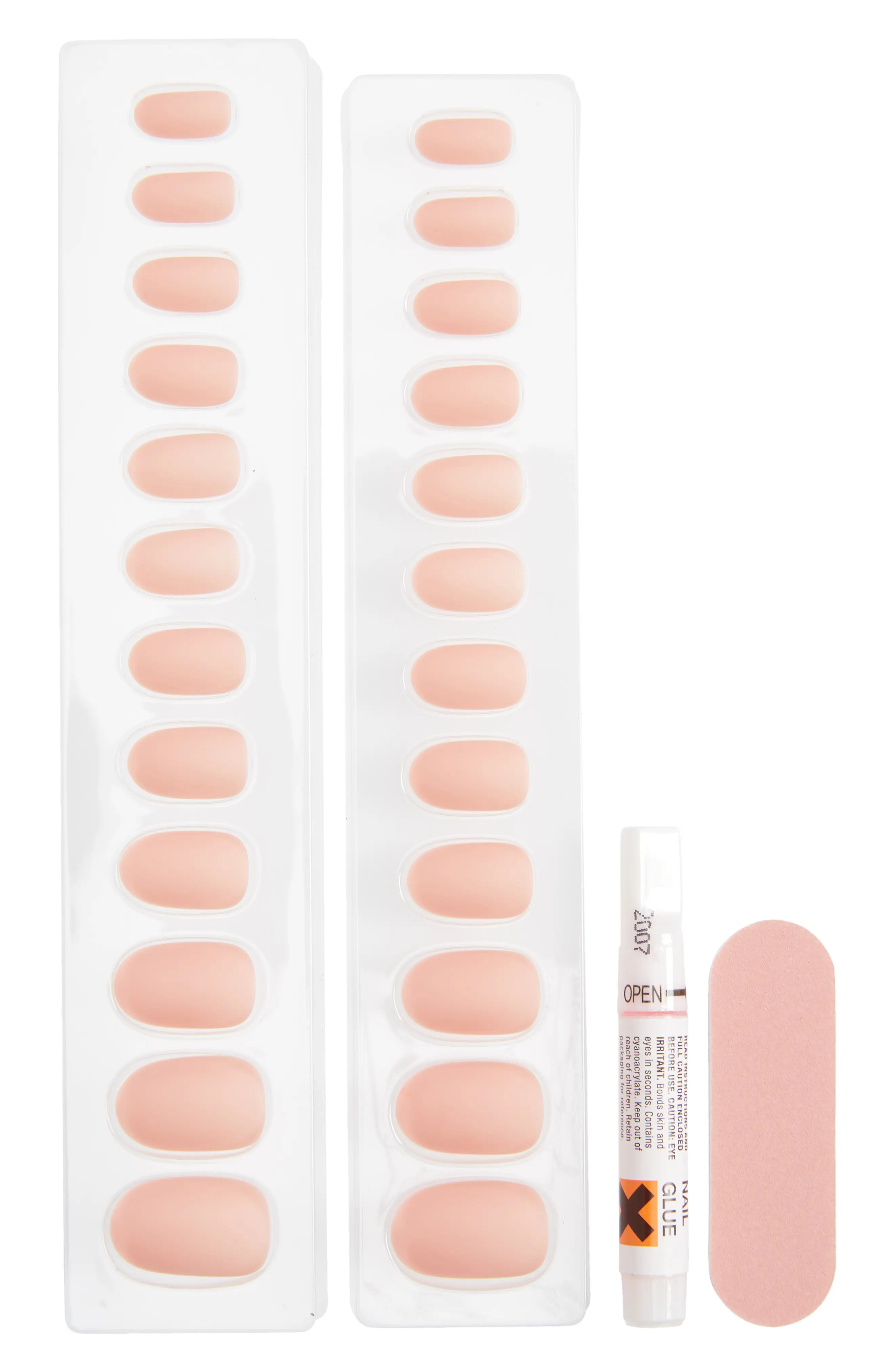 Static Nails Round Pop-On Reusable Manicure Set in Matte Rose at Nordstrom | Nordstrom