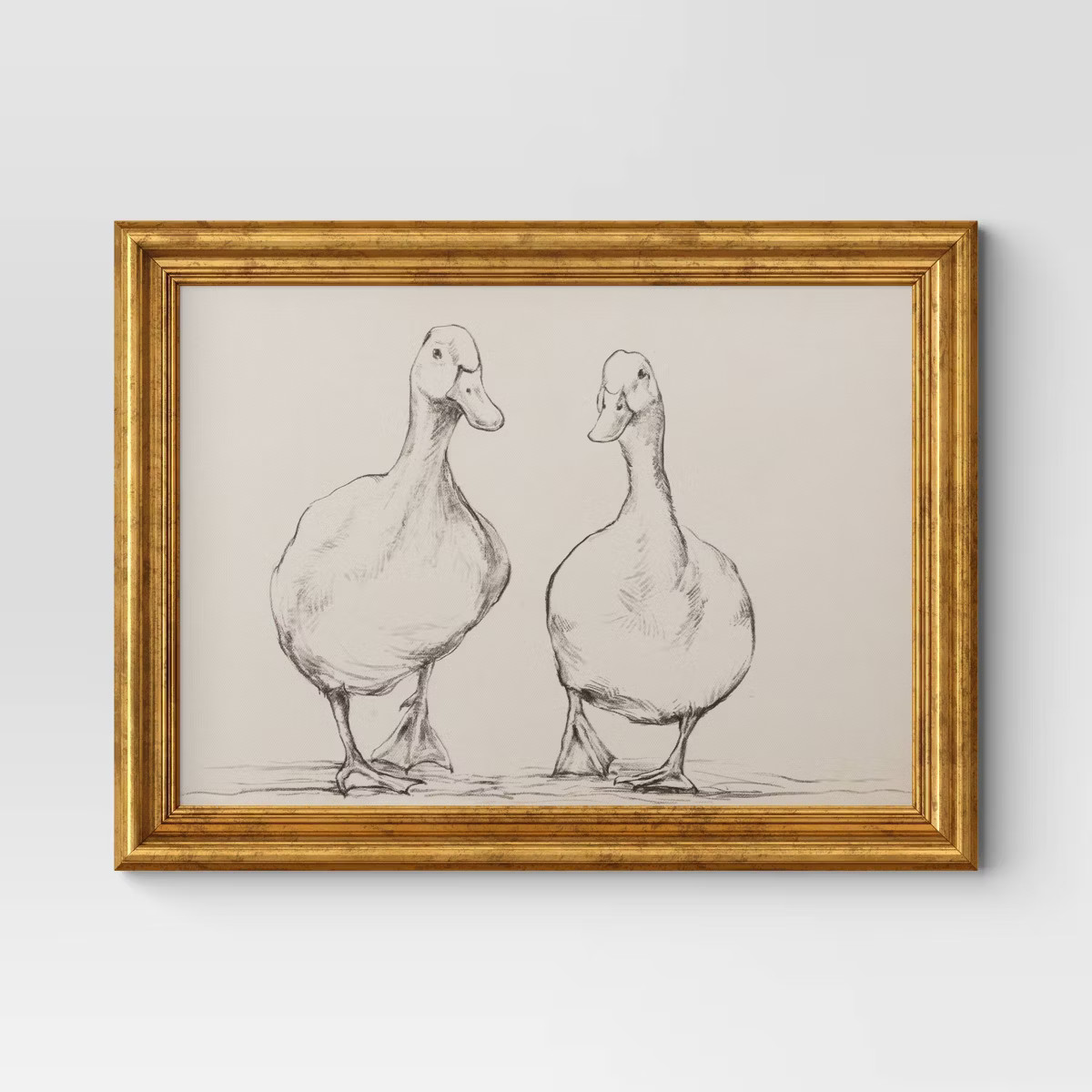 16"x 12" Bird Sketch Canvas Board Framed Art Black - Threshold™ | Target