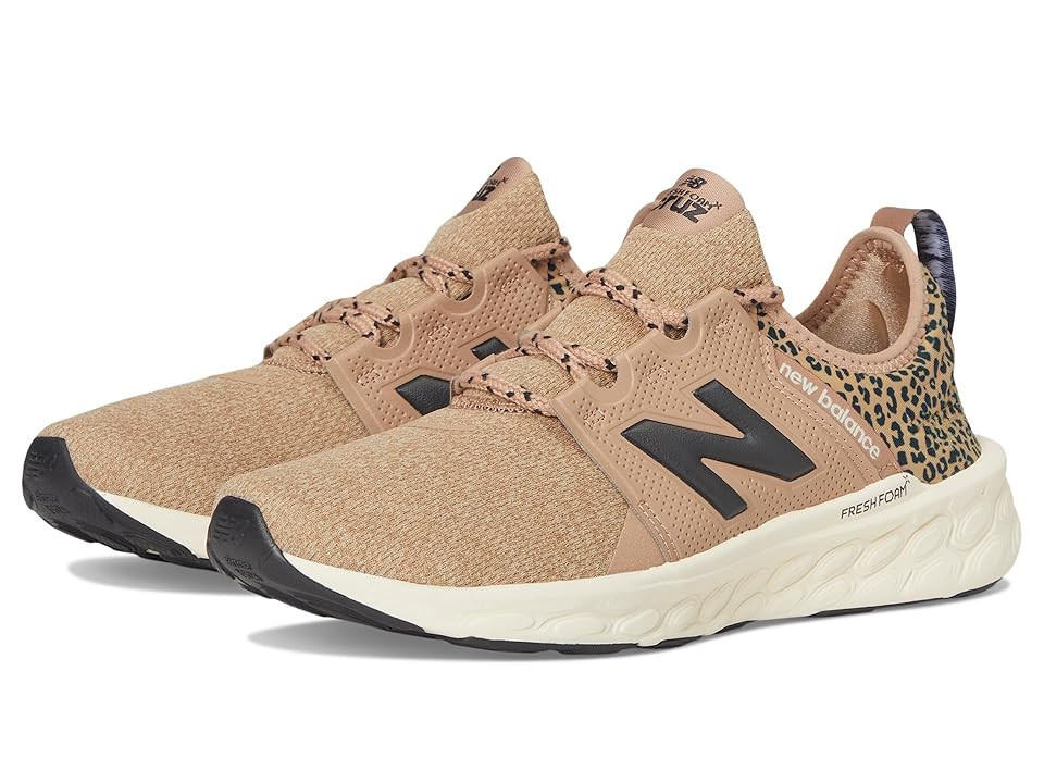 New Balance Fresh Foam X Cruz v3 Women's Shoes Flat Taupe/Black Cement/Flat Taupe : 10 B - Medium, Textile | Zappos