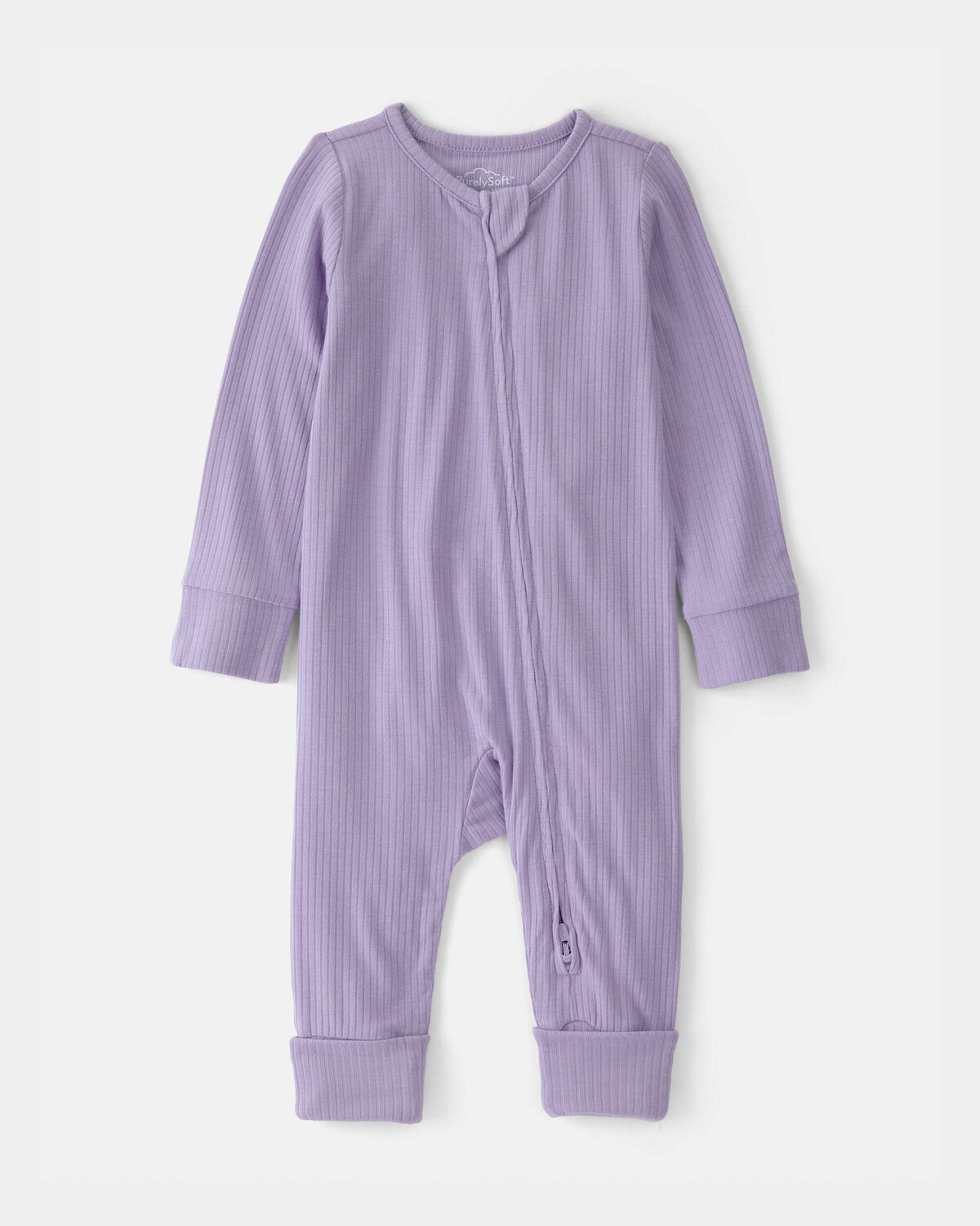 Baby Girl 2-Way Zip PurelySoft Sleep & Play Pajama - Purple | Carter's Inc