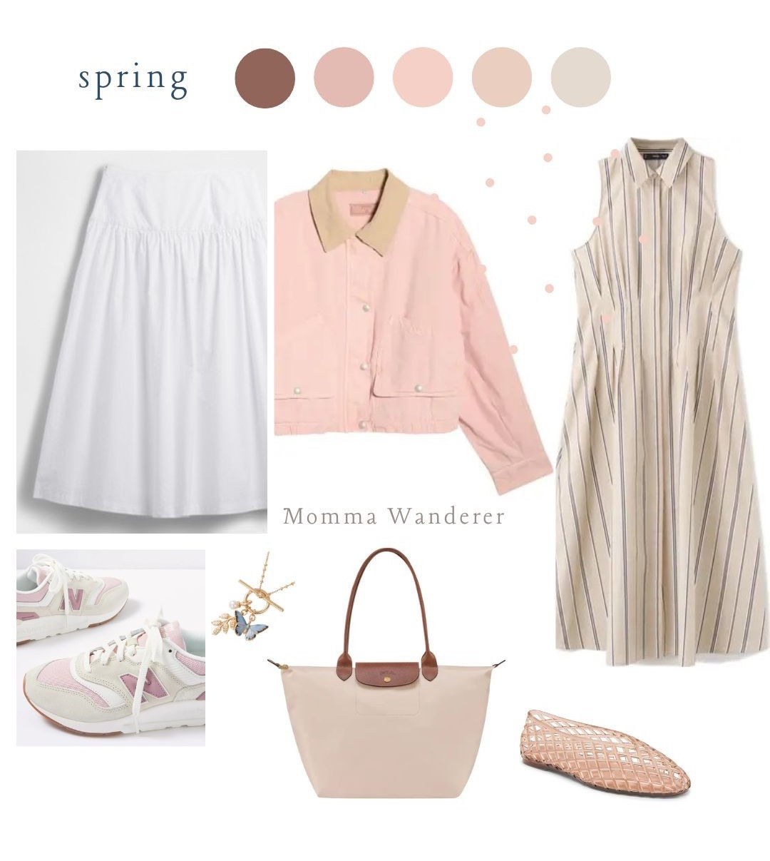 Spring style 2026 ~ neutral pieces, loving drip waist skirts, jelly flats, simple Longchamp tote bag, New Balance sneakers


#LTKSeasonal #LTKOver40 #LTKmomlife
