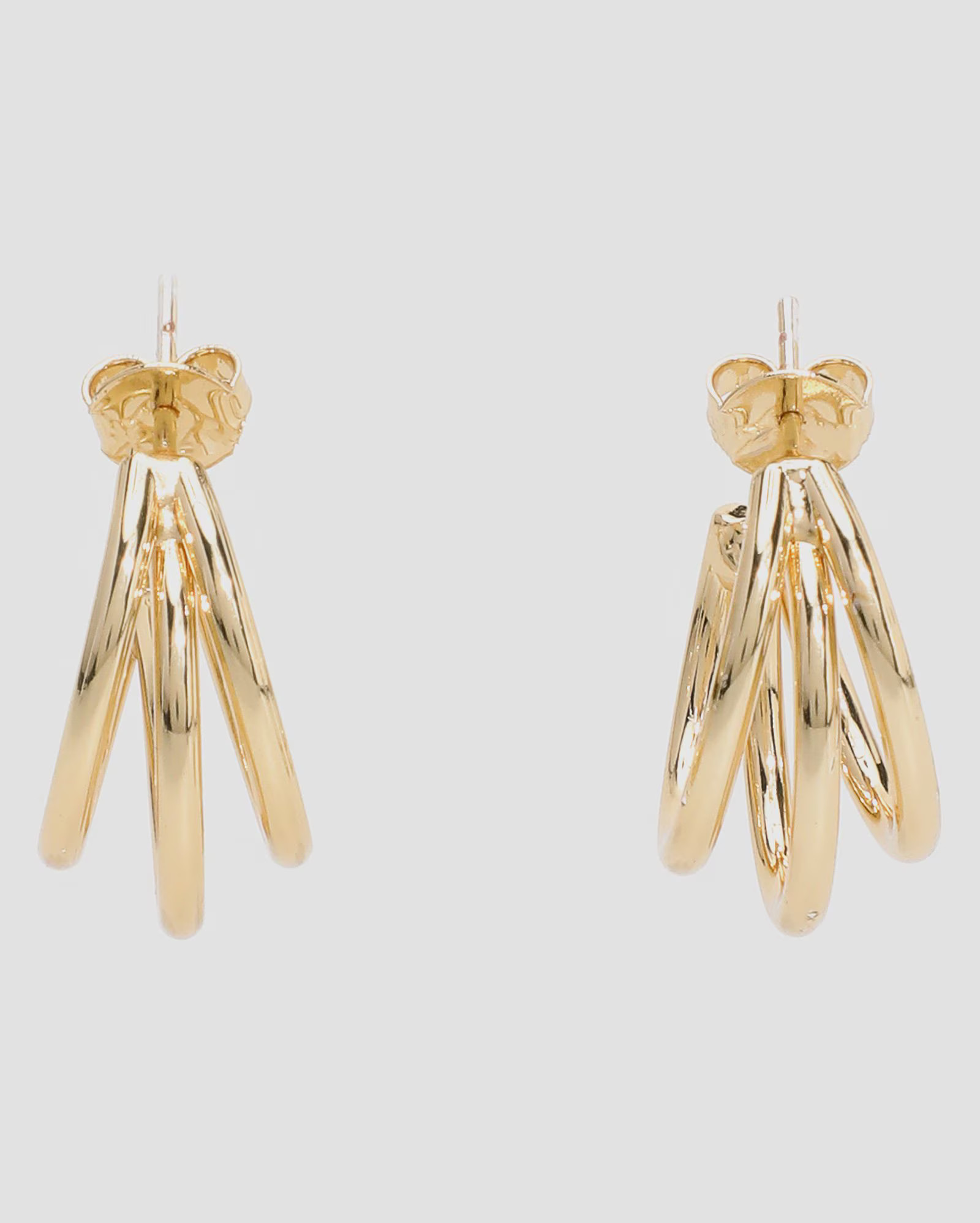 Brinco feminino pequeno argola tripla dourado | Accessori by Riachuelo | Riachuelo (BR)