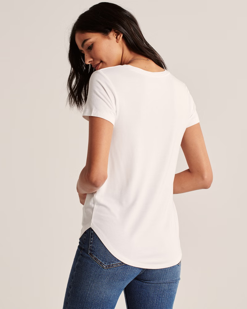 Women's Drapey V-Neck Tee | Women's Tops | Abercrombie.com | Abercrombie & Fitch (US)