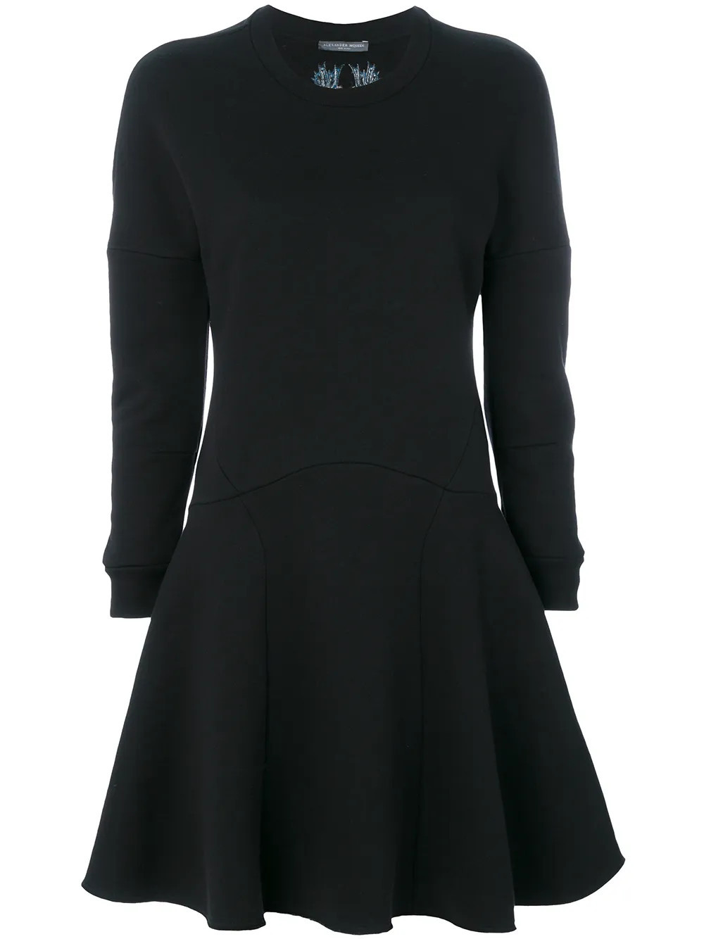 Alexander McQueen dragon patch flared dress - Black | Farfetch Global