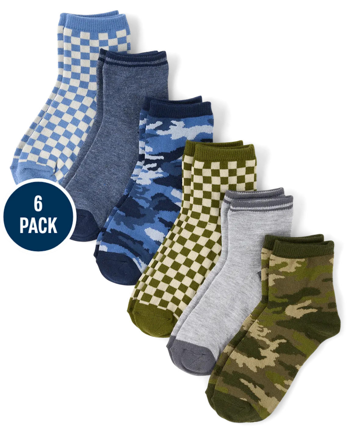 Boys Camo Midi Socks 6-Pack - multi | The Children's Place