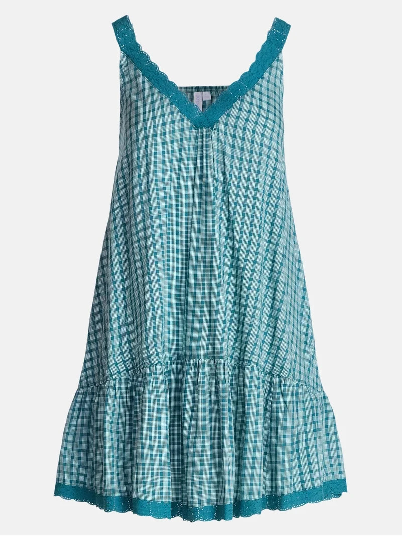 Joyspun Women\u2019s V Neck Woven Sleep Chemise, Sizes XS-3X | Walmart (US)