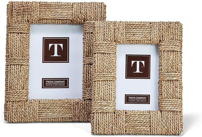 Two's Company Natural View Photo Frames, Set of 2, Sea Grass | Amazon (US)