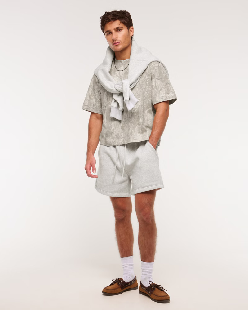 Men's Premium Heavyweight Cropped Tee | Men's Tops | Abercrombie.com | Abercrombie & Fitch (US)