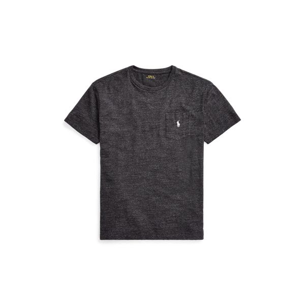 Ralph Lauren Custom Slim Fit Pocket Tee Black Marl Heather 1X Big | Ralph Lauren (US)