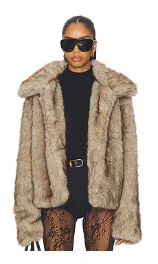 SNDYS Leila Faux Fur Jacket in Cream from Revolve.com | Revolve Clothing (Global)