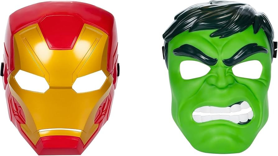 Marvel Avengers Hero Mask Multipack, Iron Man & Hulk Mask 2-Pack, Super Hero Roleplay Toys for Ki... | Amazon (US)