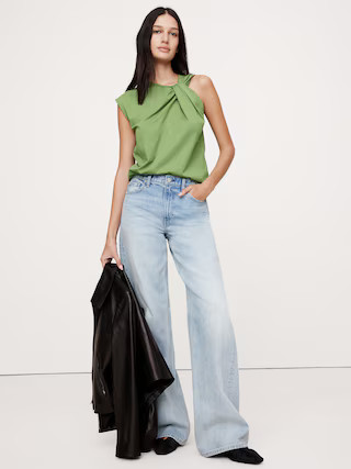 Silky Cotton Twisted Tank | Banana Republic (US)