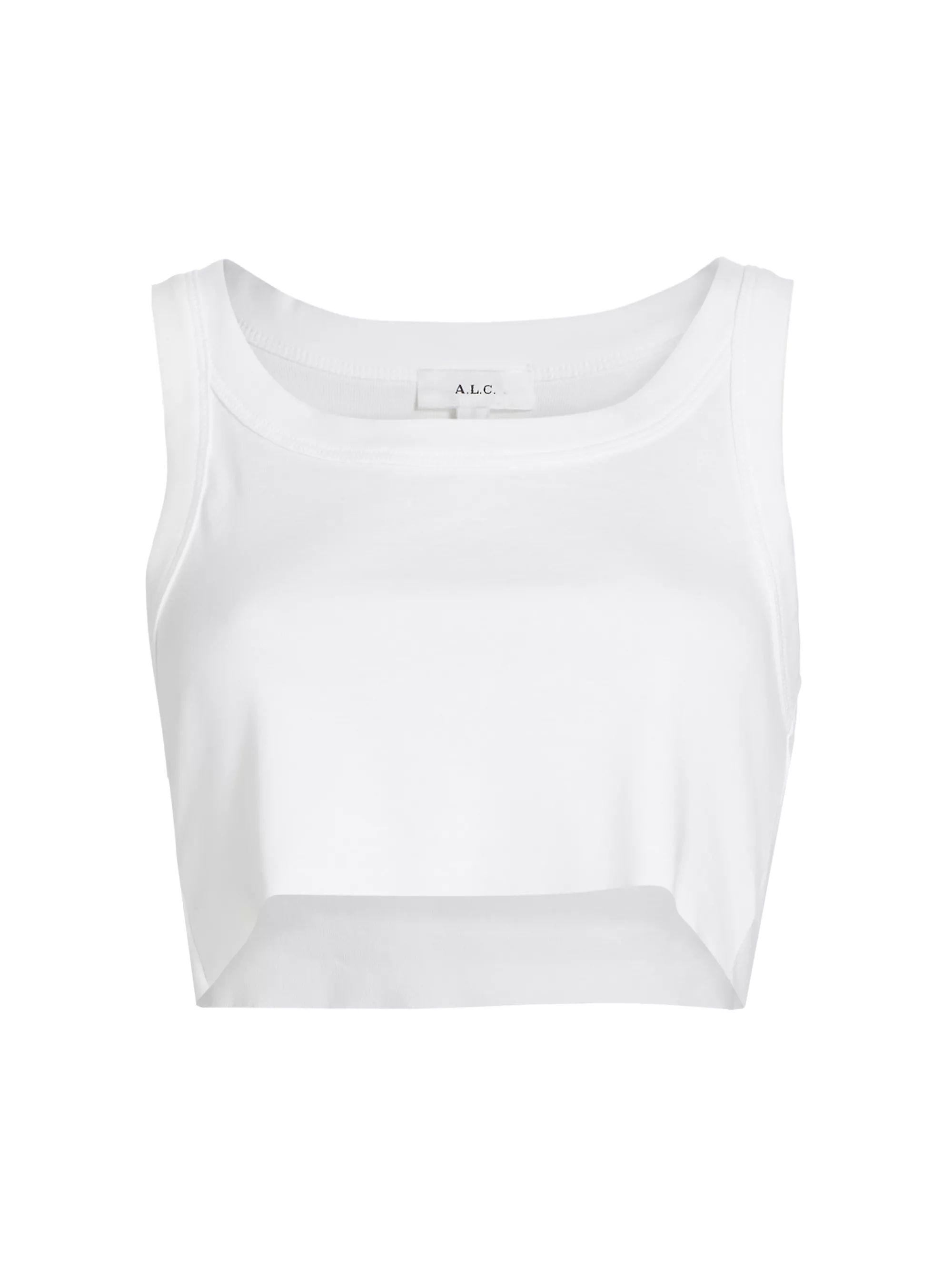 Shop A.L.C. Halsey Cotton Crop Tank | Saks Fifth Avenue | Saks Fifth Avenue