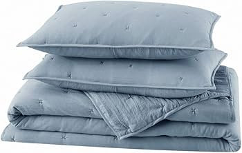 BOURINA Embroidery Quilt Set 3-Piece King Quilt Set Pre-Washed Microfiber Ultra Soft Lightweight ... | Amazon (US)