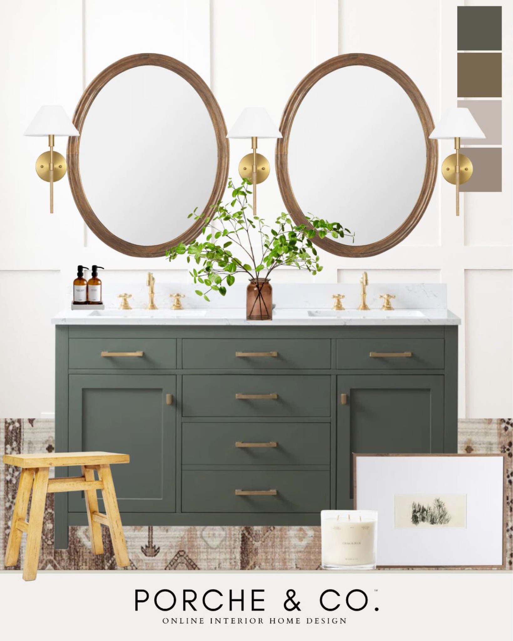 Curated collections, modern classic bathroom design 
#visionboard #moodboard #porcheandco 

#LTKFind #LTKstyletip #LTKhome