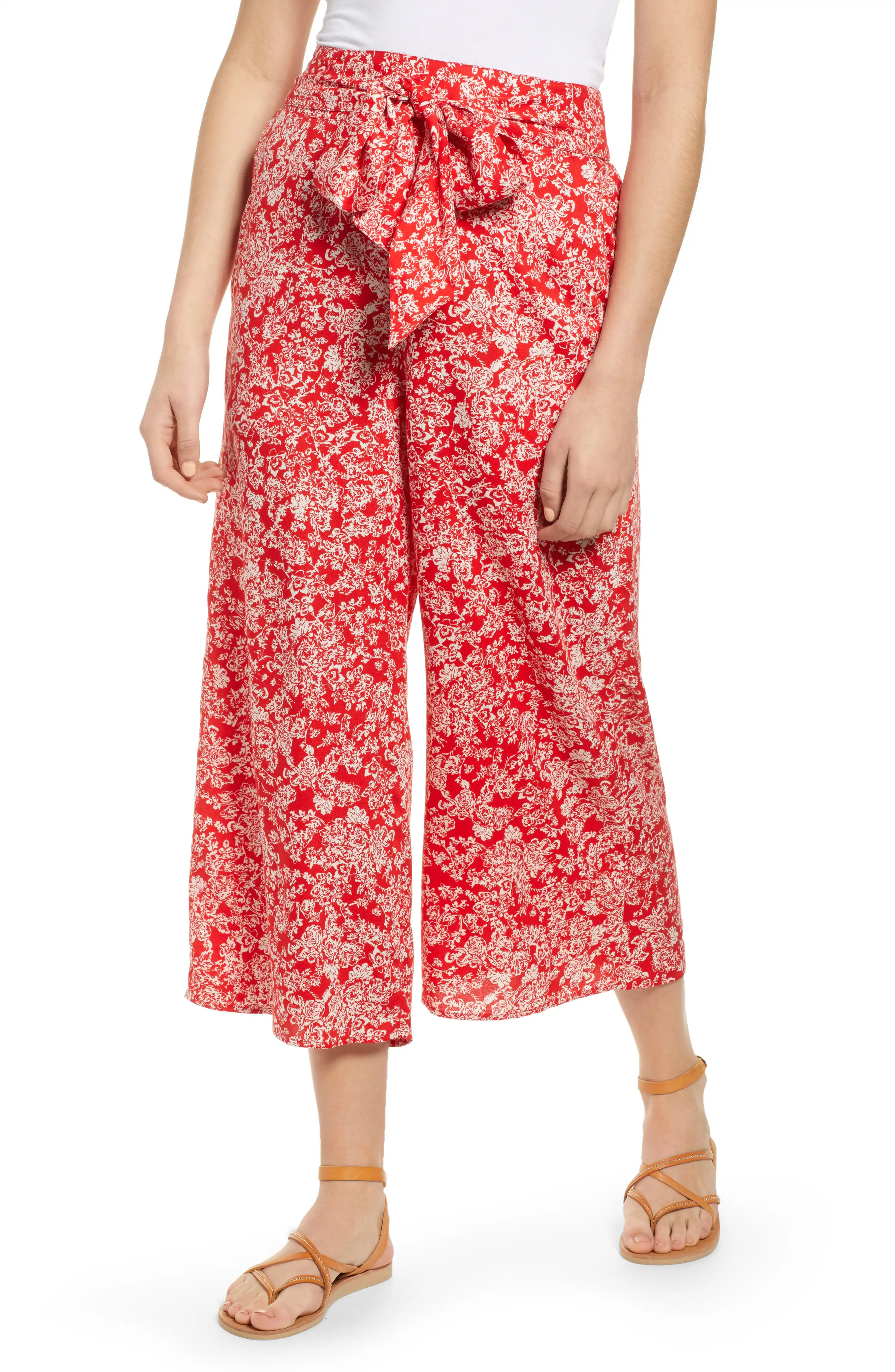 Print Wide Leg Crop Pants | Nordstrom