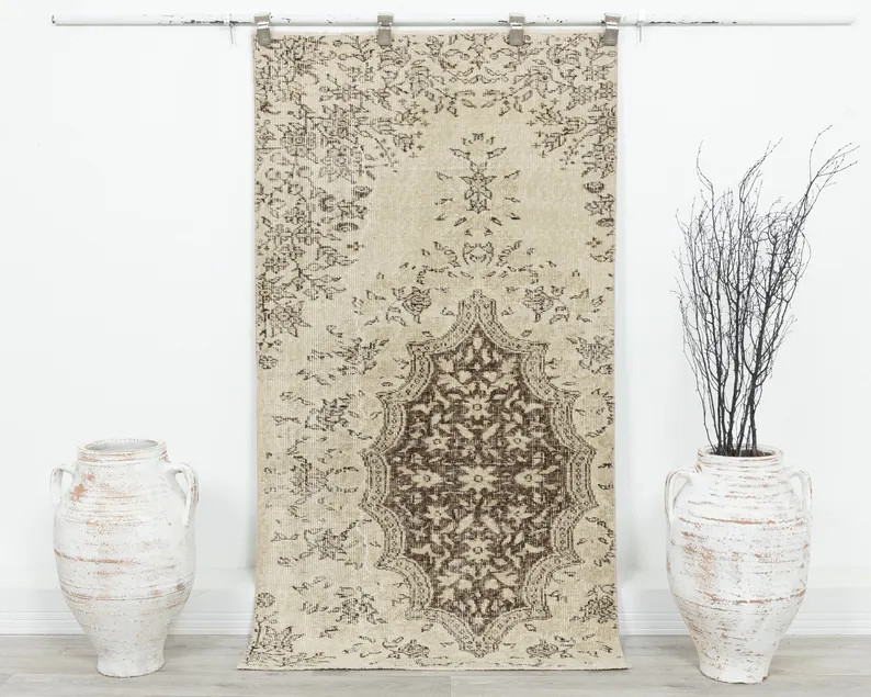 3x5 Small Vintage Handmade Turkish Oushak Door mat Bath mat Entryway Rug | Etsy (US)