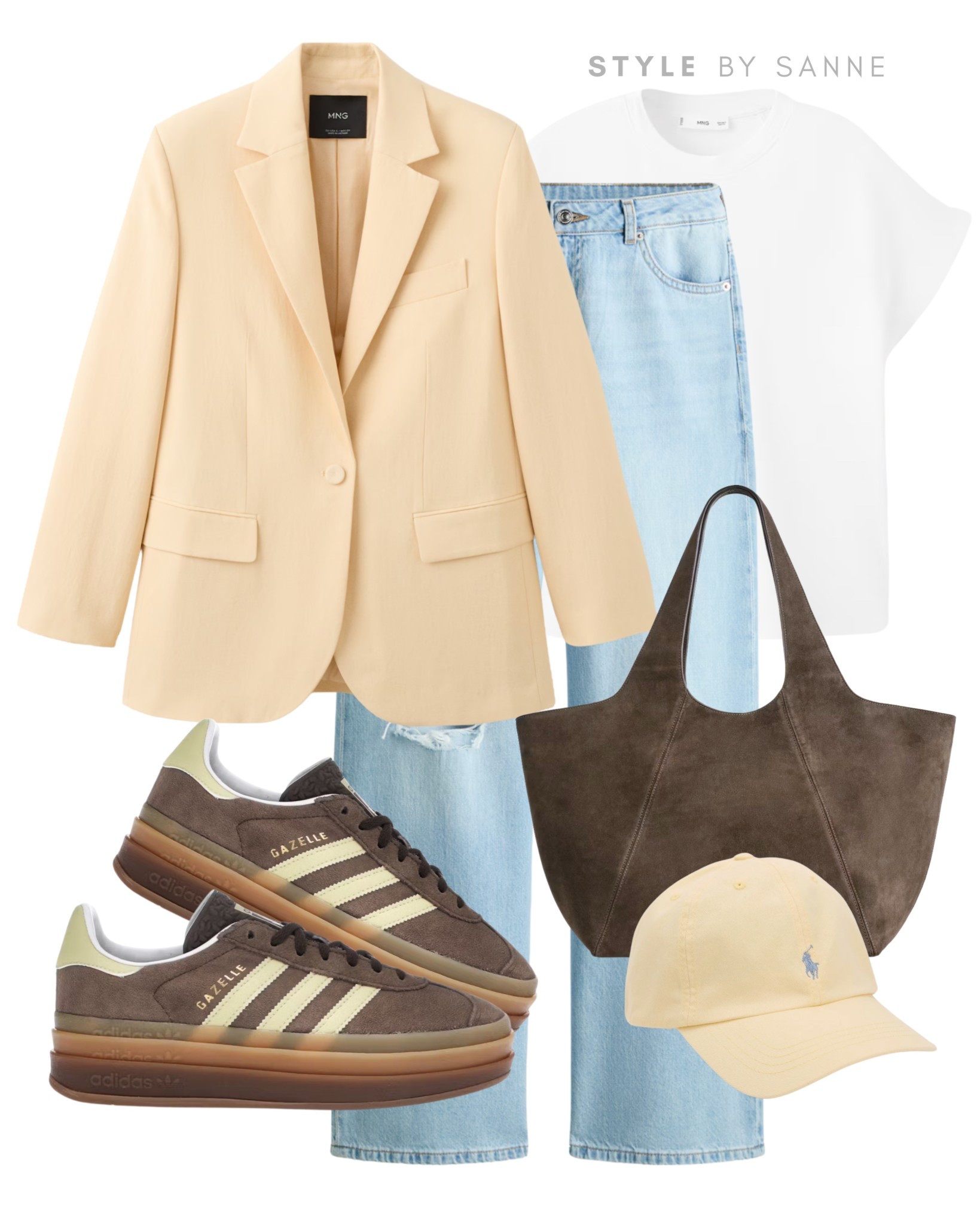 A soft butter yellow blazer paired with light denim creates a fresh, uplifting base. Styled with a simple white tee, tonal sneakers and warm brown accessories for an effortless everyday look with a soft, modern feel.💛✨

#LTKworkwear #LTKspring #LTKstyletip