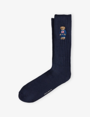 Bear-Embroidered Stretch-Cotton Socks | Selfridges