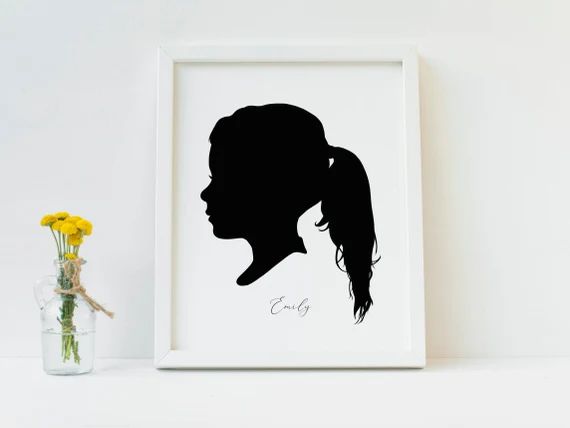 Printable Child Silhouette Portrait DIGITAL FILE  Gifts for | Etsy | Etsy (US)