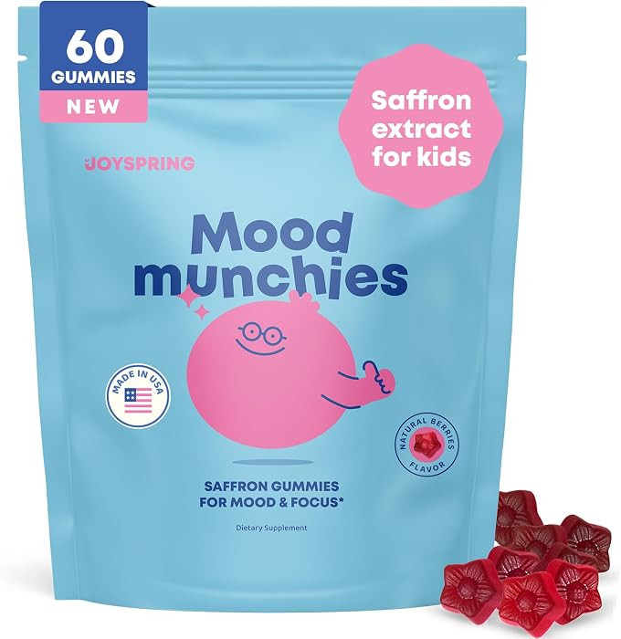 JoySpring Mood Munchies Saffron Gummies for Kids 4+ | Saffron Extract Supplement with GABA, Passi... | Amazon (US)