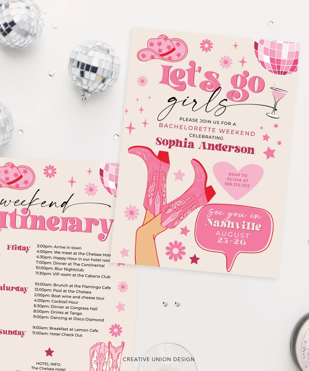 Let's Go Girls Nashville Bachelorette Party Invitation and - Etsy | Etsy (US)