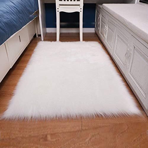 Yesland Faux Sheepskin Fur Area Rugs - 2 x 3 Feet - Soft Rectangle White Floor Mat Plush Sofa Cov... | Amazon (US)