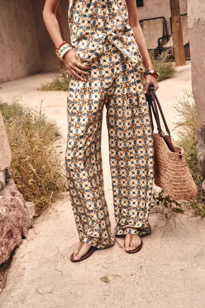 Jorien Drape Pants in Crinkled Silk Blend | Fabrique