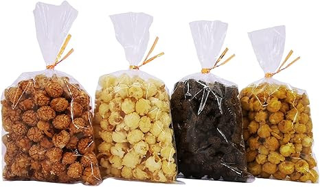 Wowfit 100 CT 6x10 Inch Clear Flat Cellophane Treat Bags with 6” Gold Twist Ties, Cello Packagi... | Amazon (US)