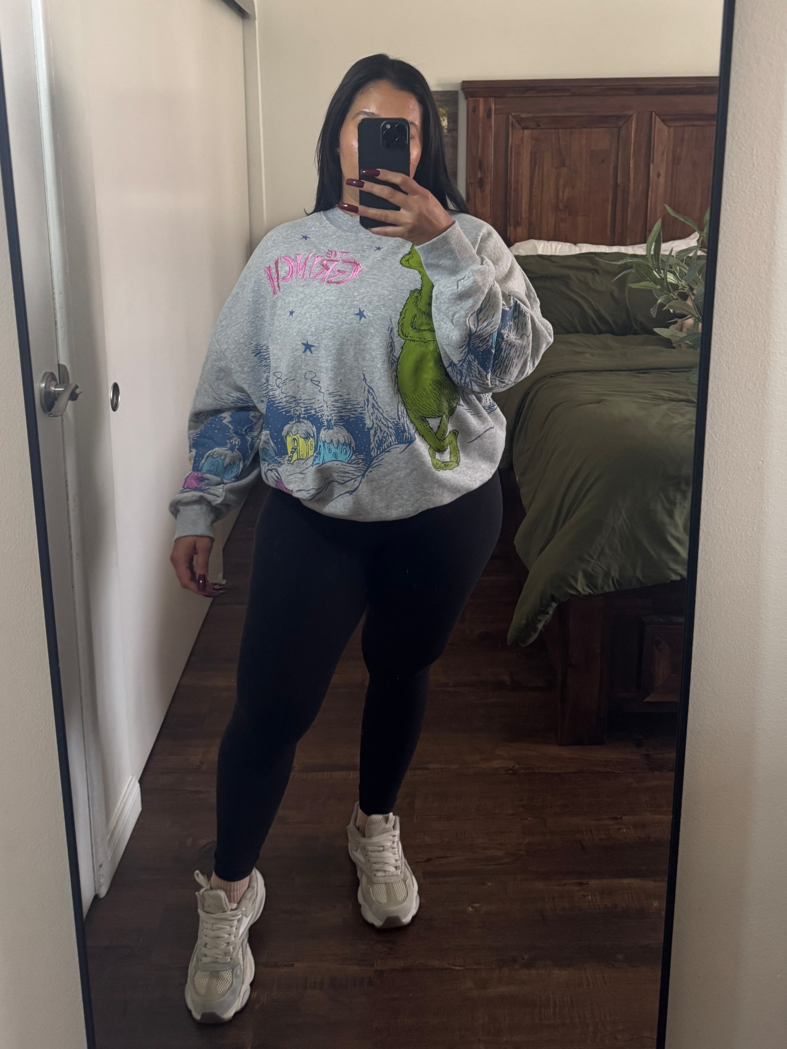 I love Christmas sweaters and I especially love a grinch sweater for the holidays. This sweater from Target is so comfy and cozy. I love an oversized sweater. 

Sweater- XL/ oversized/ runs big / super soft and comfy 
Leggings - medium/ tts / squat prior 

Christmas sweater 
Grinch sweater 
Holiday sweater 
Oversized sweater 
Target finds 
Midsize fashion
Midsize outfit 
Cozy outfit 
Casual outfit 

#LTKootd #LTKHoliday #LTKMidsize

#LTKMidsize #LTKHoliday #LTKootd