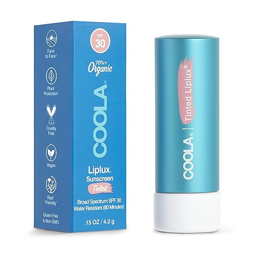 COOLA Organic Liplux Tinted Lip Balm and Sunscreen with SPF 30, Dermatologist Tested Lip Care for... | Amazon (US)