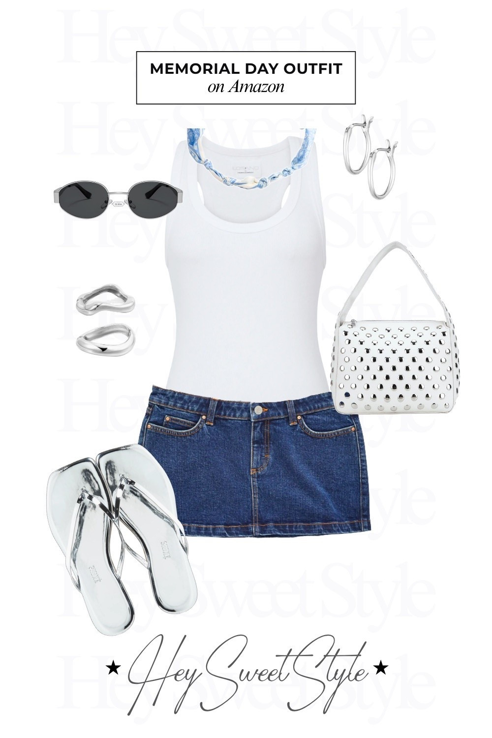 White, silver, and a pop of blue! | 12 Memorial Day Outfits on Amazon 🇺🇸⭐️