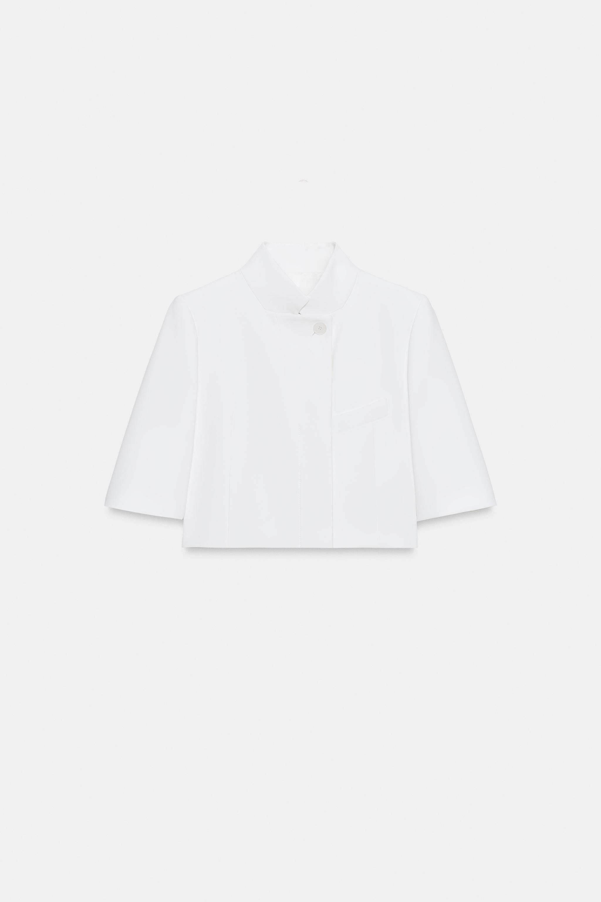 SHORT SLEEVE CROPPED BLAZER ZW COLLECTION | Zara US