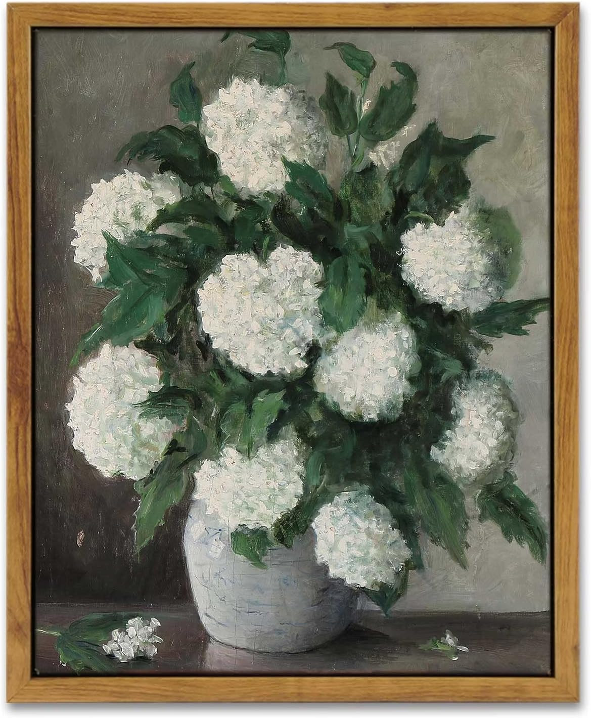 InSimSea Framed Canvas Prints Art Vintage Decor, Classical Painting Still Life with Hydrangeas in... | Amazon (US)