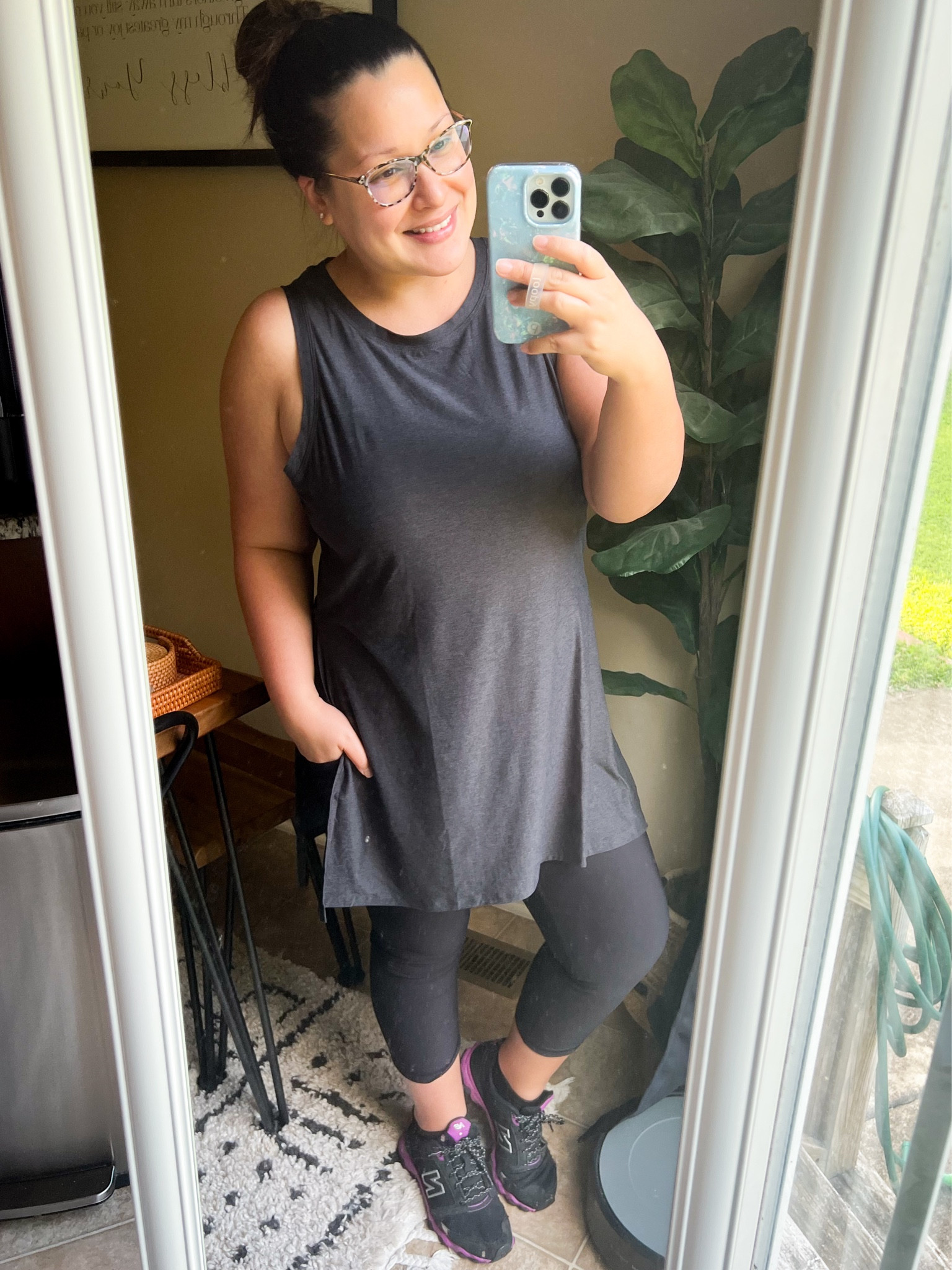Sharing my favorite workout leggings from old navy! Wearing XL, true to size! Post partum friendly too! Tunic top is about sold out, but I linked similar styles. 

#LTKfindsunder50 #LTKActive #LTKfitness