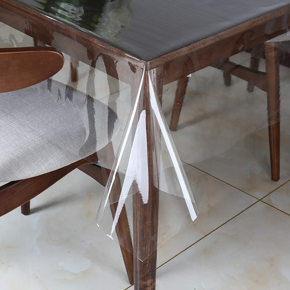 Clear Vinyl Tablecloth Protector Waterproof/Oil-Proof Plastic Square Transparent Sheet Table Cove... | Amazon (US)