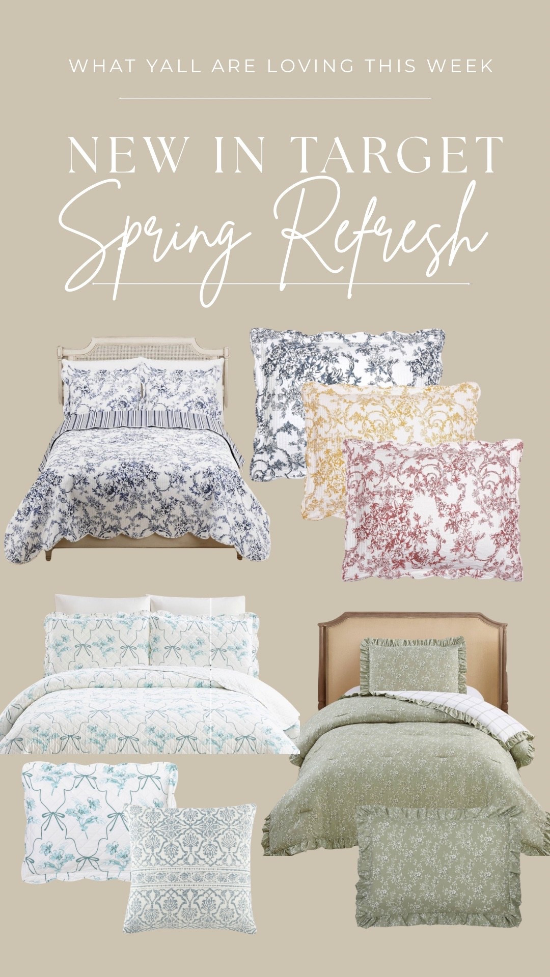 Can we talk about Targets new Spring bedding!!!!?? These come in twins, queen and king sizes. Fabulous refresh for a guest room our daughters room! 

🌸
•
•
Target home decor, spring living room styling, coffee table styling, faux florals stems, cream neutral home, vase centerpiece styling, entryway table decor, spring refresh, plants, floor planters, concrete pots for plants, greenery, spring florals, hydrangeas, chinoiserie , blue and white French 

#LTKHome