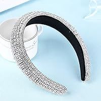 Rhinestone Headbands for Women Beaded Bling Diamond Crystal Bejeweled Fashion Head Bands Woman Ve... | Amazon (US)