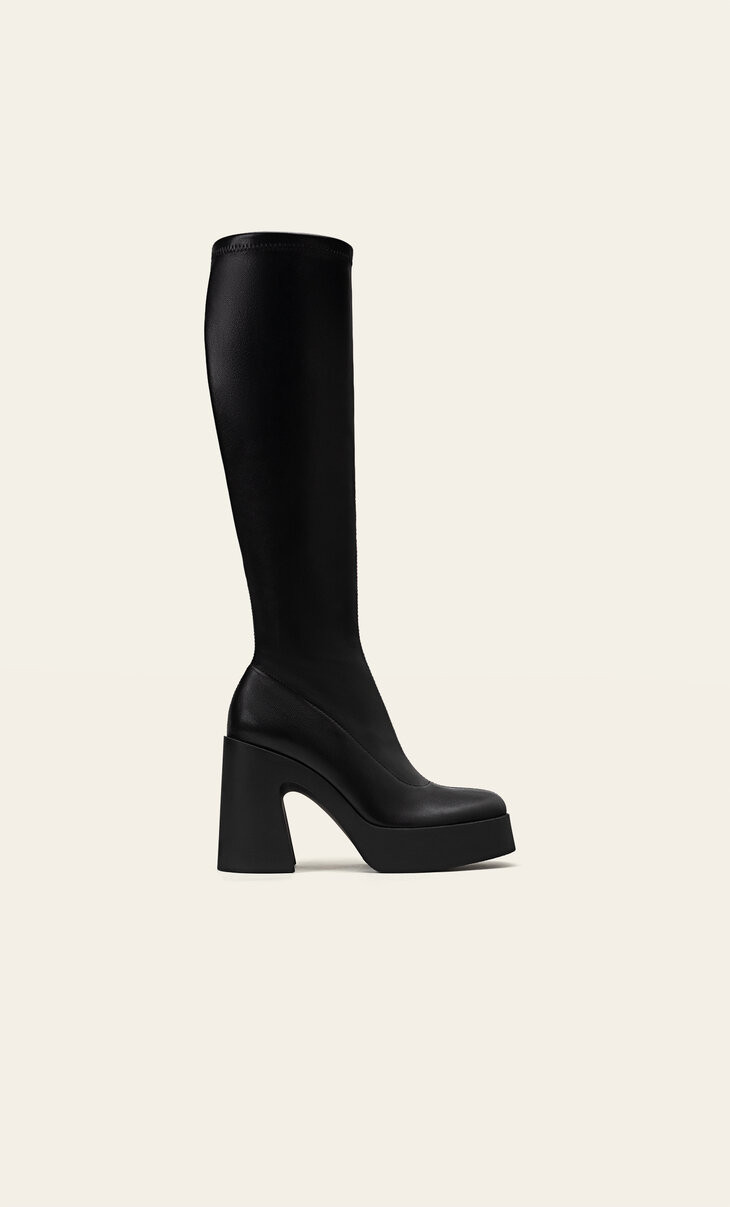 Stretch high-heel boots | Stradivarius (UK)