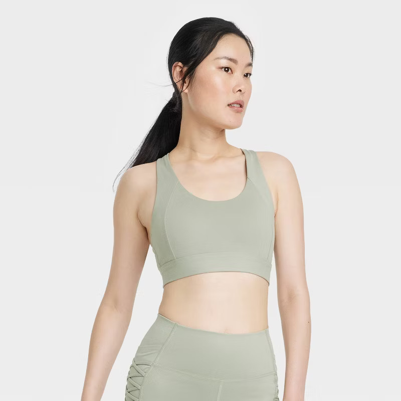 Women's Light Support Corded Midline Racer Bra - All in Motion™ | Target