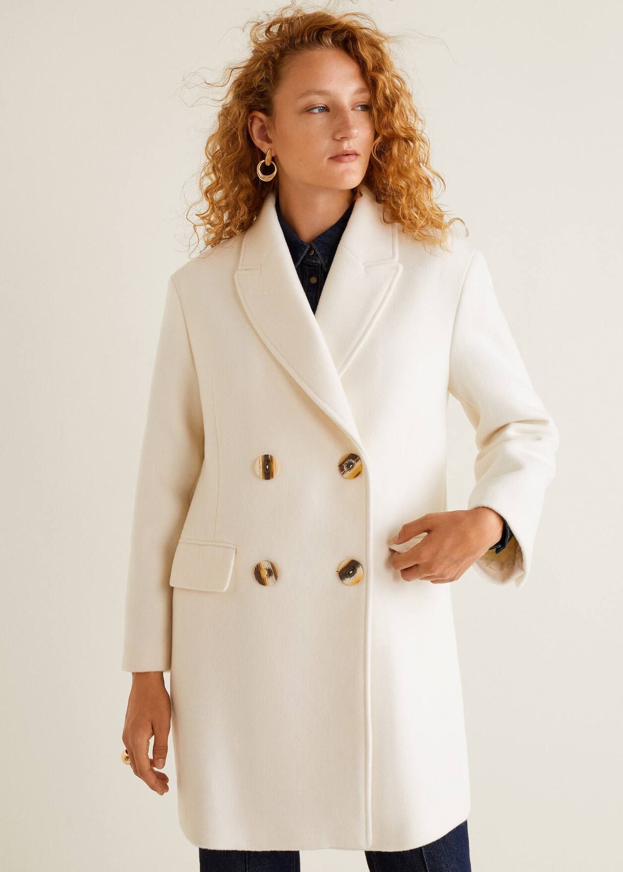 Buttoned wool coat - Women | MANGO (US)