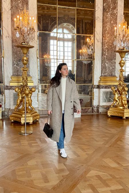 Palace of Versailles OOTD: cozy wool coat, comfy sambas, neural pieces. The gray coat is sold out so linking to the same one in black and a few other wool coats I love.

#LTKSeasonal #LTKeurope #LTKtravel