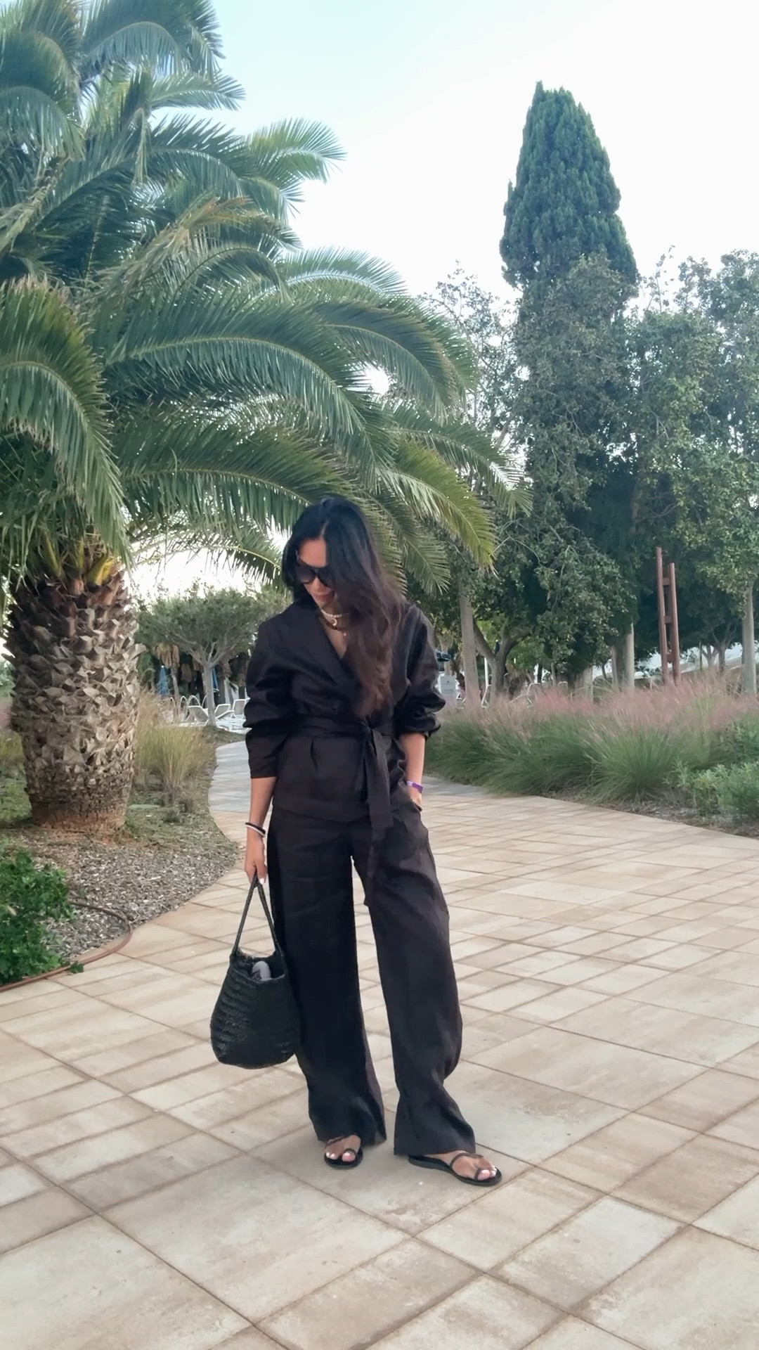 Escaped for some winter sun and wearing this gorgeous rich brown linen kimono set 
Styled with my Dragan diffusion bag and Balance and believe beads.
Sunnies are Amazon 

#LTKstyletip #LTKautumn #LTKeurope