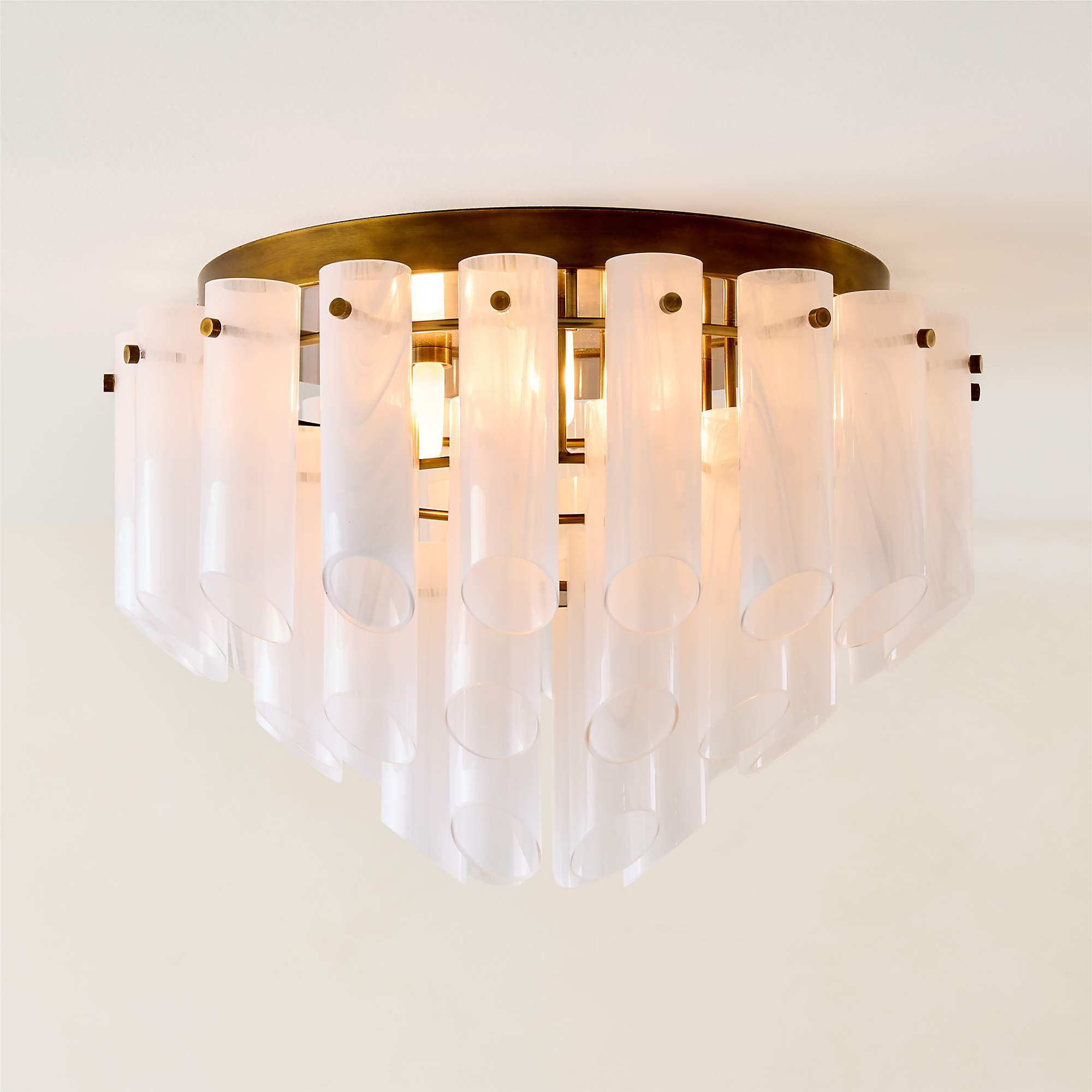 Lecko Milky Glass Flush Mount Light | CB2 | CB2