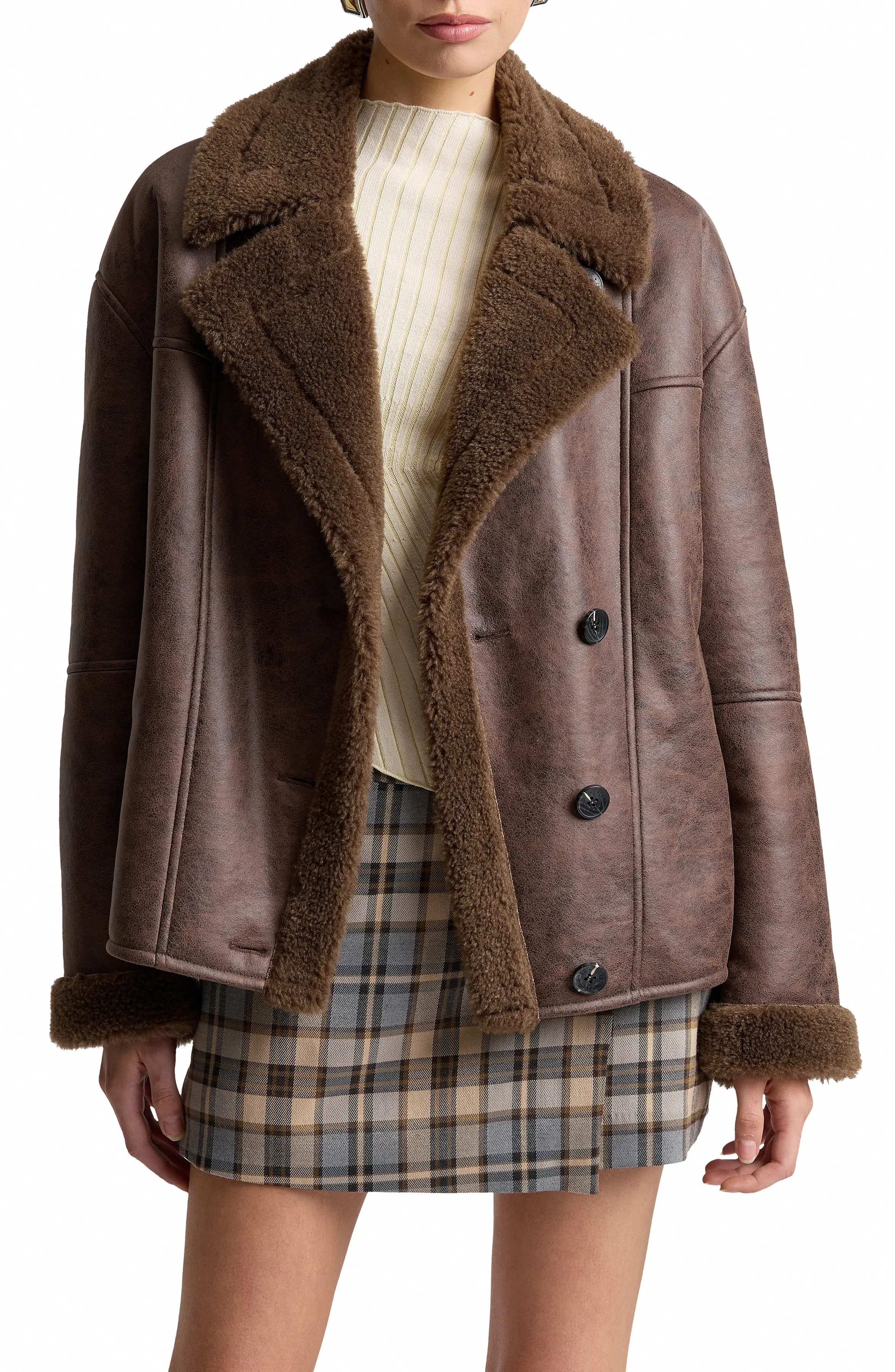 Avec Les Filles Faux Shearling Jacket in Umbria at Nordstrom, Size Small | Nordstrom