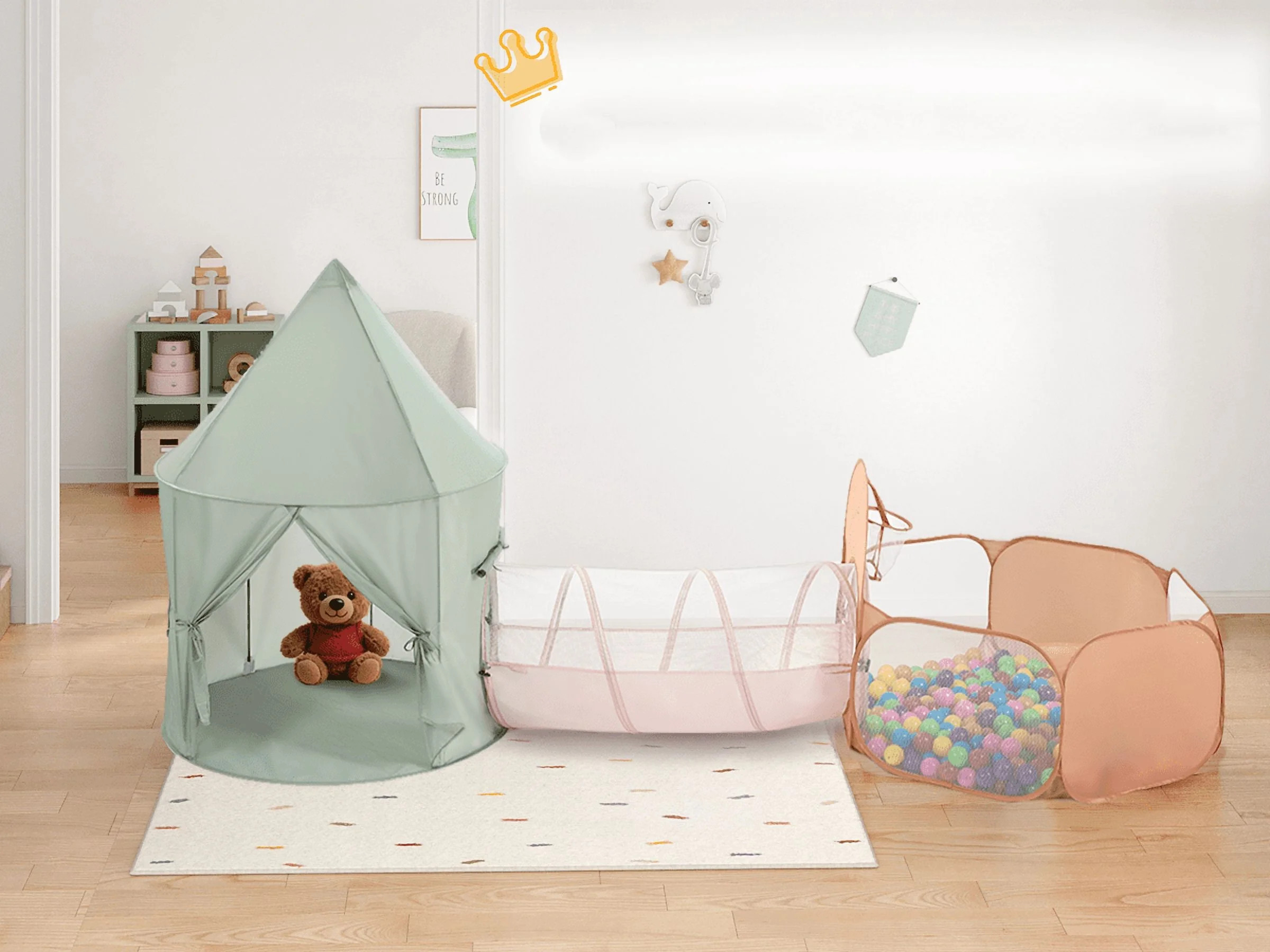 STAROUS 3 in 1 Pop Up Kids Play Tent with Tunnel and Ball Pit for Kids | Walmart (US)