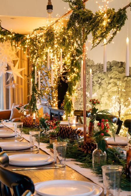 The star of the dinning room, the floating center piece with floating tapered candles that is wand operated and stargazer lights from Terrain/Anthropologie

#LTKHoliday #LTKhome #LTKparties
